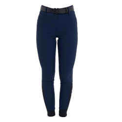 Pantaloni donna full grip a vita alta logo in strass