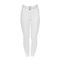 Pantaloni donna full grip a vita alta logo in strass Bianco
