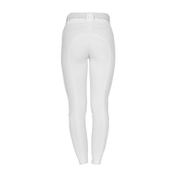 Pantaloni donna full grip a vita alta logo in strass Bianco