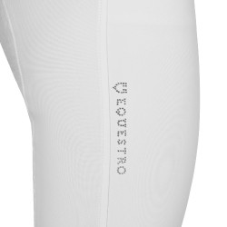 Pantaloni donna full grip a vita alta logo in strass Bianco