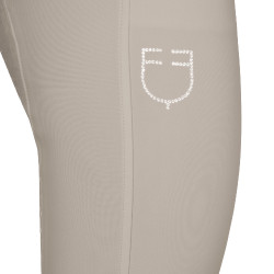 Pantaloni donna full grip a vita alta logo in strass Tan Oxford Rosa