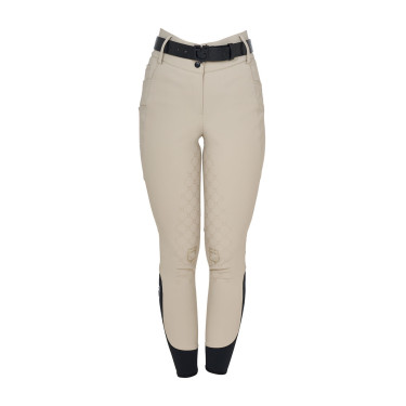 Pantaloni donna a vita alta monogram Tan Oxford Rosa