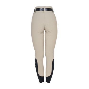 Pantaloni donna a vita alta monogram Tan Oxford Rosa