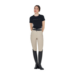 Pantaloni donna a vita alta monogram Tan Oxford Rosa