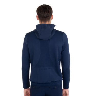Felpa tecnica uomo con cappuccio e inserti micro mesh Blazer marine Blu marino