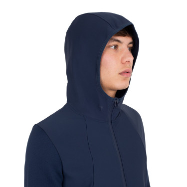 Felpa tecnica uomo con cappuccio e inserti micro mesh Blazer marine Blu marino