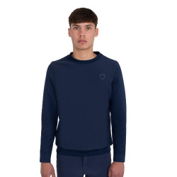 Felpa tecnica uomo girocollo con inserti micro mesh Blazer marine Blu marino