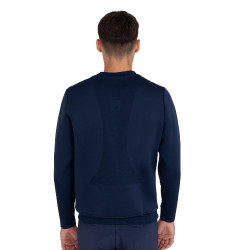 Felpa tecnica uomo girocollo con inserti micro mesh Blazer marine Blu marino