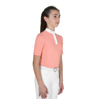 Polo concorso bambina slim fit con bottoni Fiore del deserto Rosa