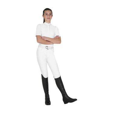 Polo concorso bambina slim fit con bottoni Bianco