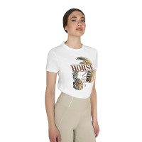 T-shirt donna Horse Palm in cotone Bianco