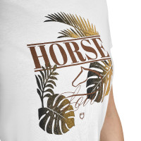 T-shirt donna Horse Palm in cotone Bianco