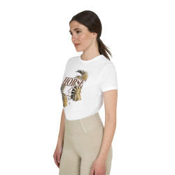 T-shirt donna Horse Palm in cotone Bianco