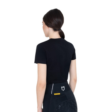 T-shirt donna Horse Love in cotone Nero