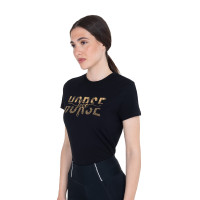 T-shirt donna Horse Love in cotone Nero