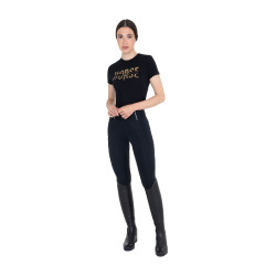 T-shirt donna Horse Love in cotone Nero
