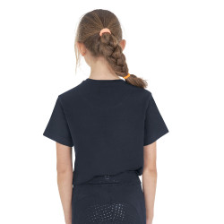 T-shirt bambina Horse Team in cotone Marina Blu marino
