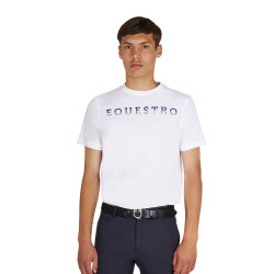 T-shirt basic uomo con scritta sul petto Bianco