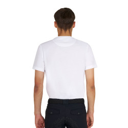 T-shirt basic uomo con logo glossy Bianco / pomodoro ciliegino