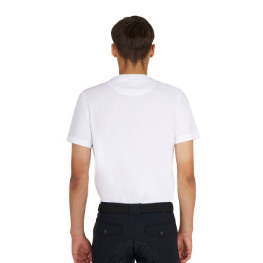 T-shirt basic uomo con logo glossy Bianco / pomodoro ciliegino