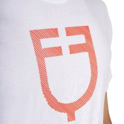 T-shirt basic uomo con logo glossy Bianco / pomodoro ciliegino