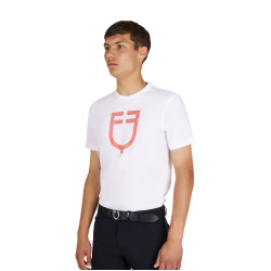 T-shirt basic uomo con logo glossy Bianco / pomodoro ciliegino