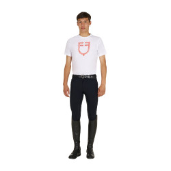 T-shirt basic uomo con logo glossy Bianco / pomodoro ciliegino