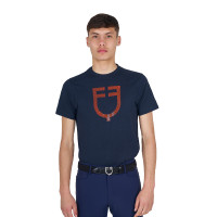 T-shirt basic uomo con logo glossy Marina / marina Blu