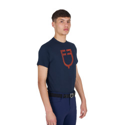 T-shirt basic uomo con logo glossy Marina / marina Blu