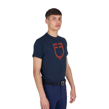 T-shirt basic uomo con logo glossy Marina / marina Blu
