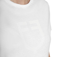 T-shirt basic donna logo glossy tono su tono Bianco