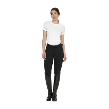 T-shirt basic donna logo glossy tono su tono Bianco