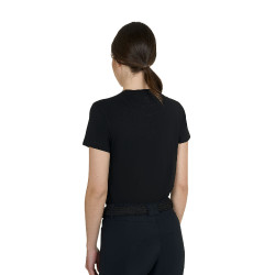 T-shirt donna Strass in cotone Nero