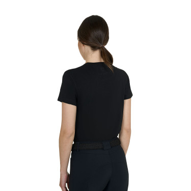 T-shirt donna Strass in cotone Nero