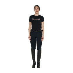 T-shirt donna Strass in cotone Nero