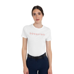 T-shirt donna Strass in cotone Bianco