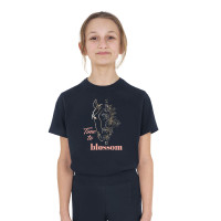 T-shirt bambina Time to Blossom in cotone Marina Blu marino