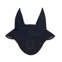 Cuffietta in tessuto tecnico effetto denim con logo Denim blu