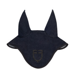 Cuffietta in tessuto tecnico effetto denim con logo Denim blu
