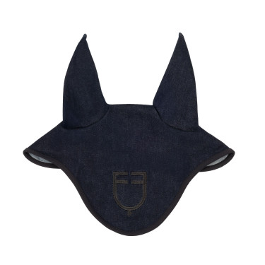 Cuffietta in tessuto tecnico effetto denim con logo Denim blu