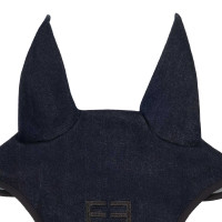 Cuffietta in tessuto tecnico effetto denim con logo Denim blu