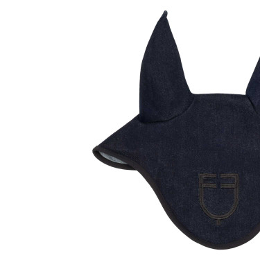 Cuffietta in tessuto tecnico effetto denim con logo Denim blu