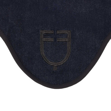 Cuffietta in tessuto tecnico effetto denim con logo Denim blu