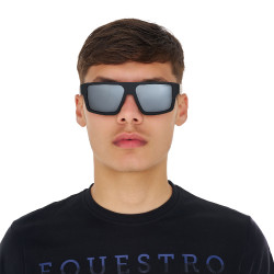 Occhiali da sole sportivi polarizzati modello Sunniva Nero opaco / argento revo