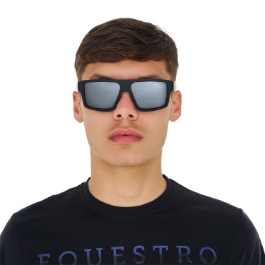 Occhiali da sole sportivi polarizzati modello Sunniva Nero opaco / argento revo