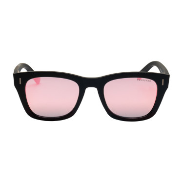 Occhiali da sole sportivi polarizzati modello Solana Nero opaco / rosa revo