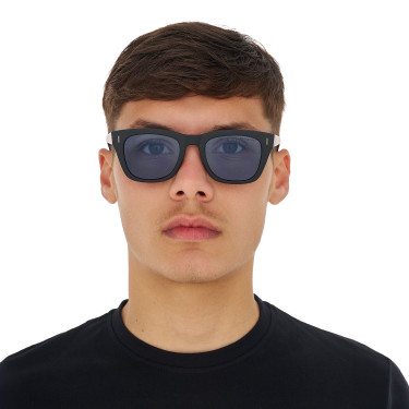 Occhiali da sole sportivi polarizzati modello Solana Nero opaco / blu