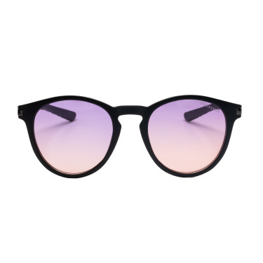 Occhiali da sole sportivi polarizzati modello Heulwen Nero opaco / sfumatura viola rosa