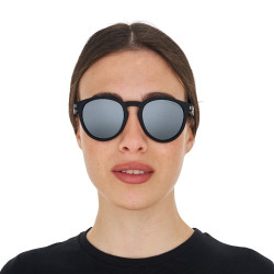 Occhiali da sole sportivi polarizzati modello Heulwen Nero opaco / argento revo