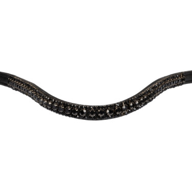 Frontalino con tripla fila di cristalli Nero / nero